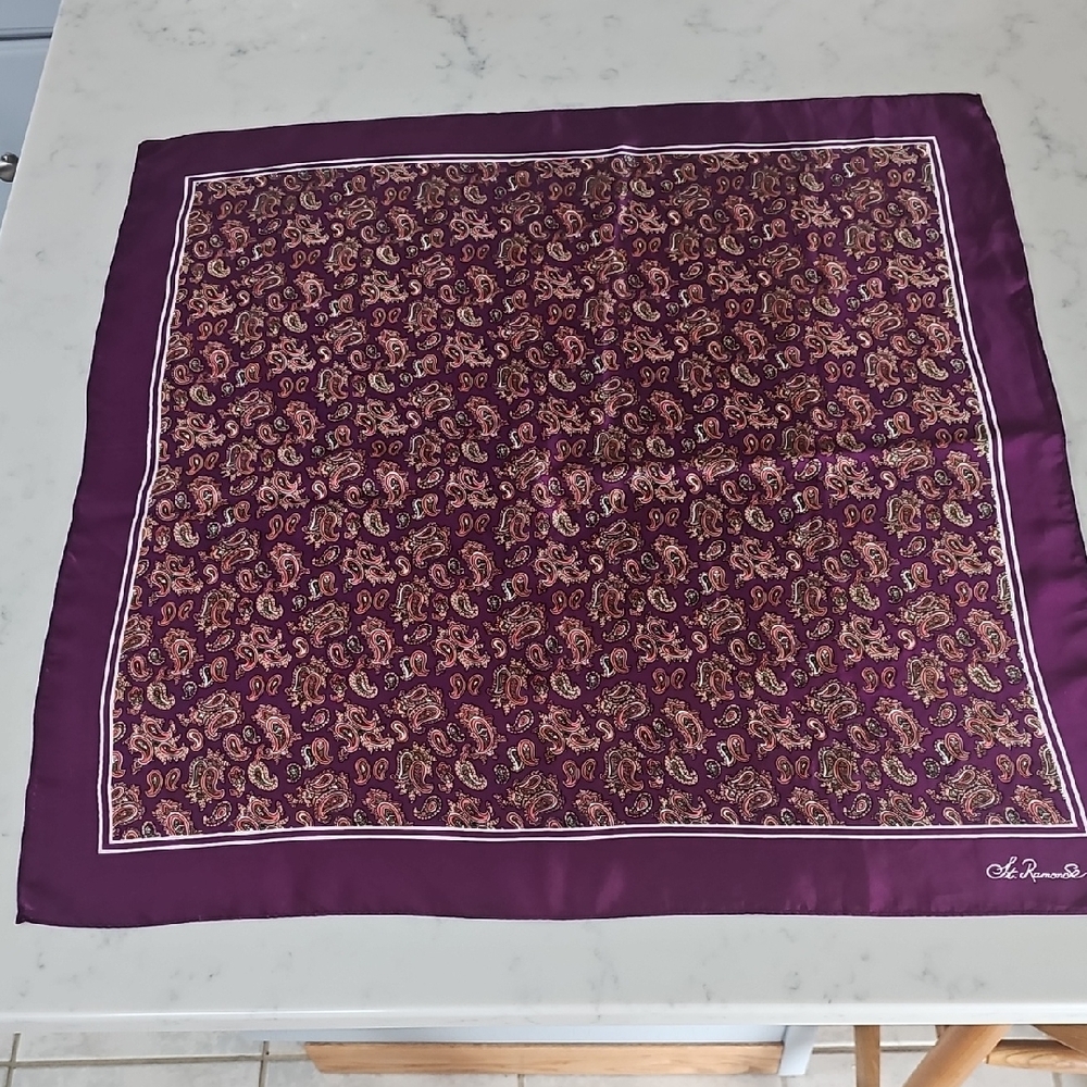 Purple Paisley Silk Scarf